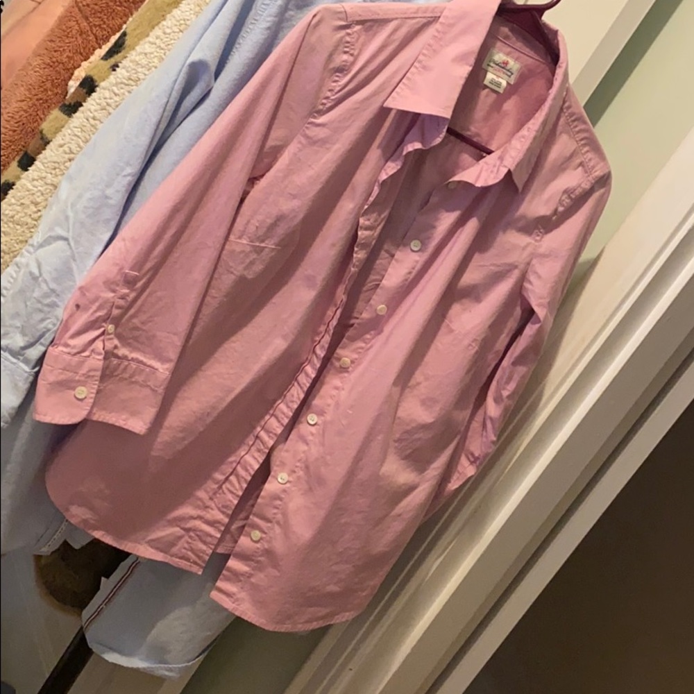 j crew pink button down shirt